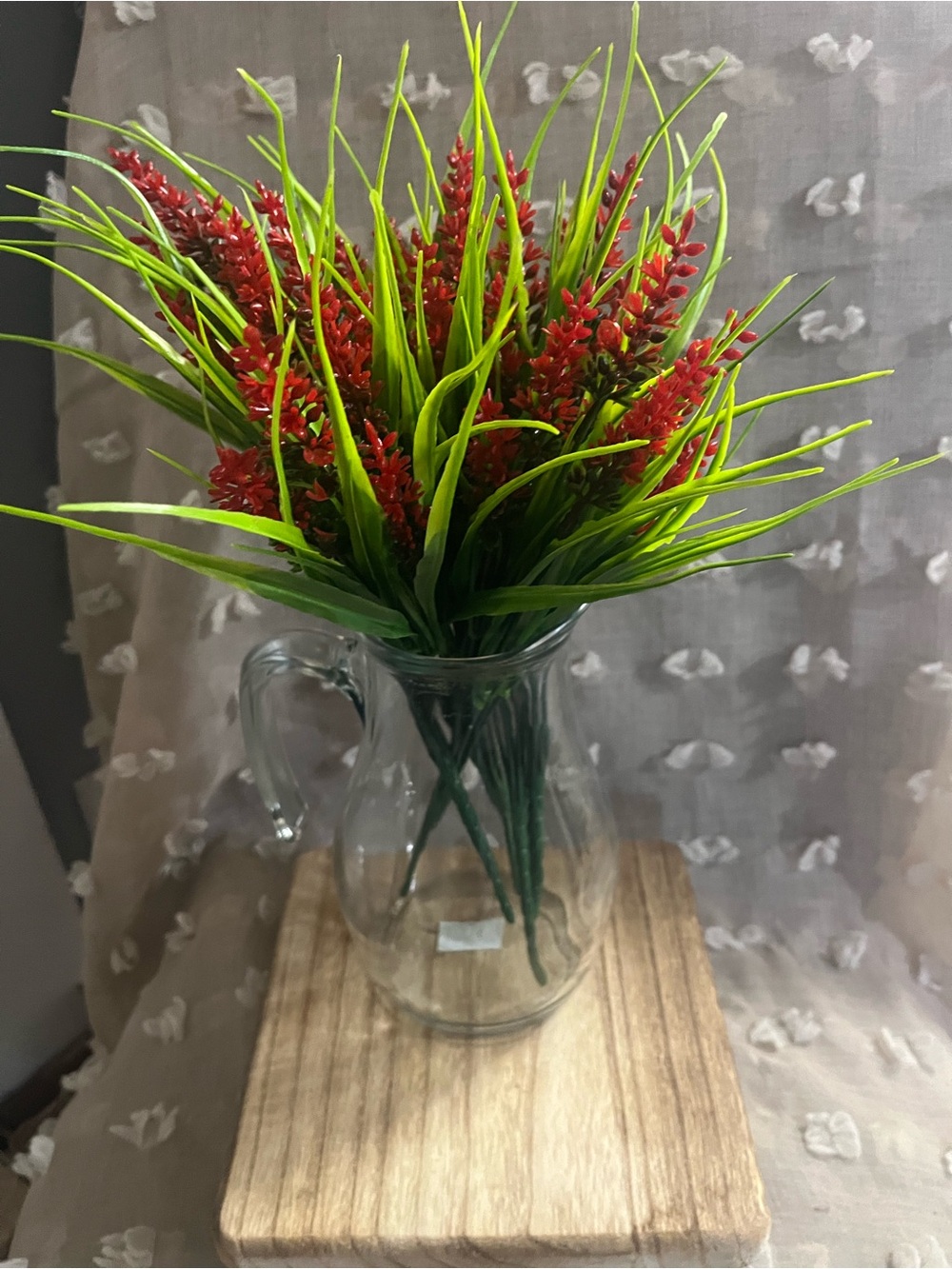 Outdoor Artificial Fall Red and Green Faux Floral Arrangement - Home Accents - Picture 5 of 5